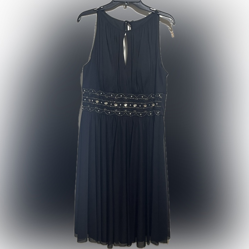 Jessica Howard knee length black dress. Size 14.